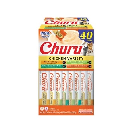 Pamlsok Inaba Churu cat Kura 4 príchute 40 túb 560 g